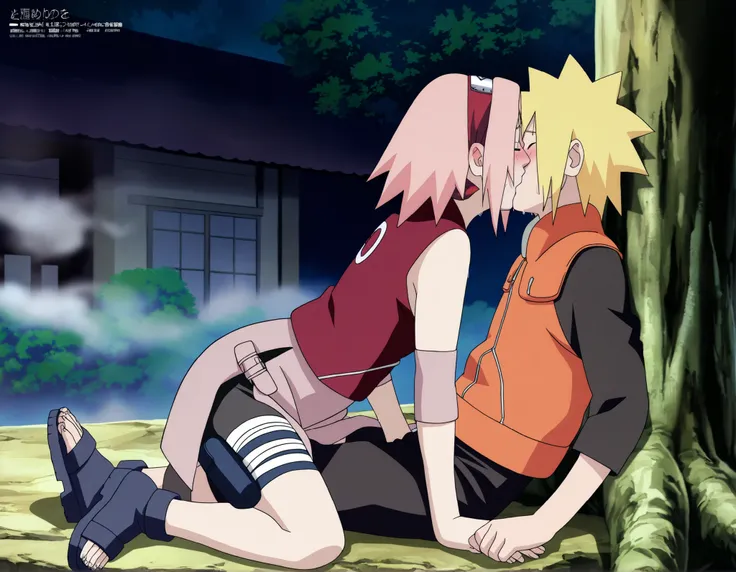 Sakura Haruno sitting on naruto ,abdomen,sexy , red shir,full body , supine ,pink skirt , masterpiece,best quality,amazing quality,professional quality ,very aesthetic ,newest,scenery, ultra detailed ,highly detailed ,intricate , absurdres , high resolutio...