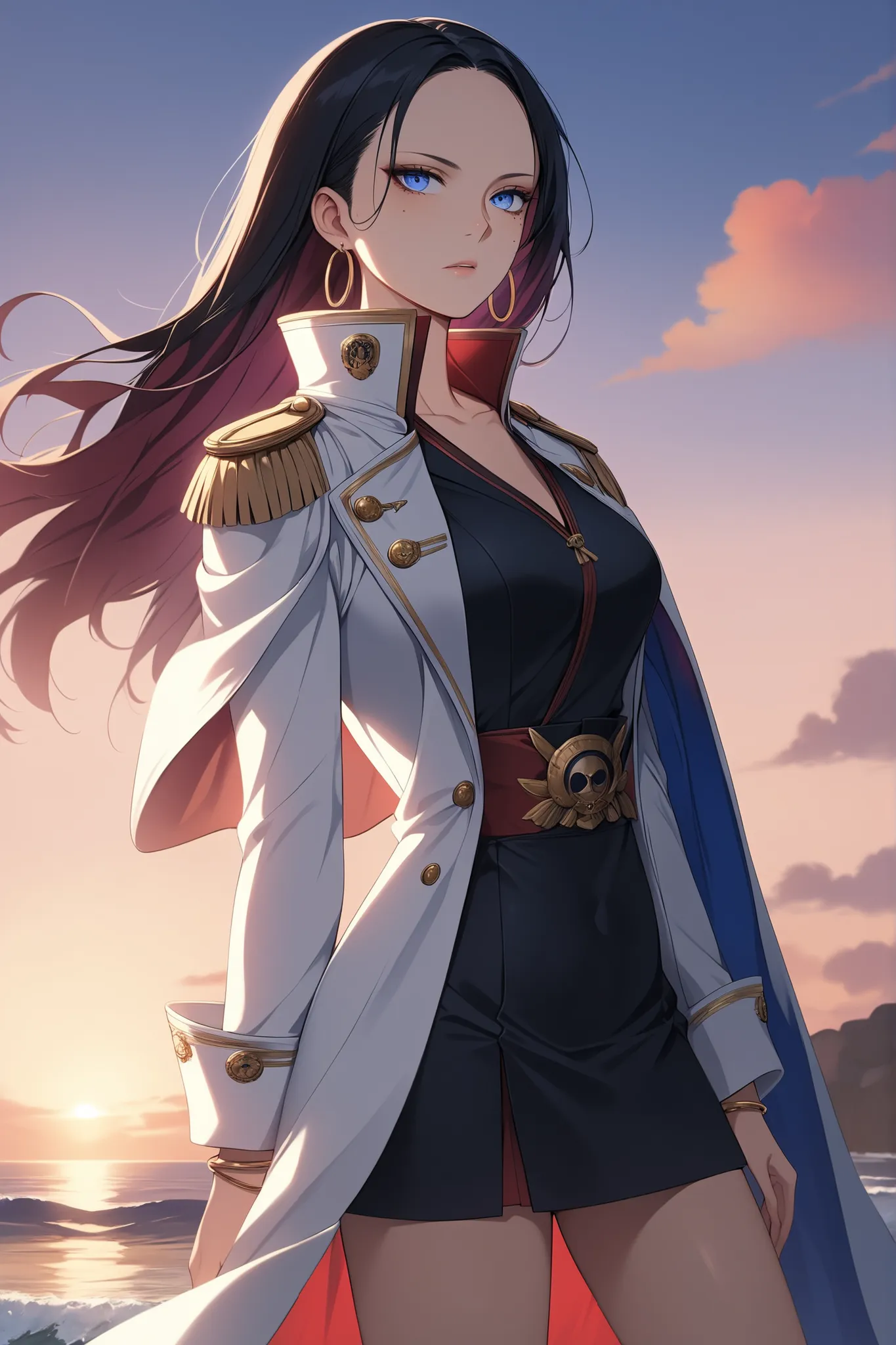 ((masterpiece)), ((extreme quality)), ((RAW 8K)), ((photorealistic anime style)), ((studio-grade sunset lighting)), ((hyper-detailed skin texture)), ((natural warm tones)), ((extreme eye detail)),

Boa Hancock from One Piece — reimagined in an Elegant & St...