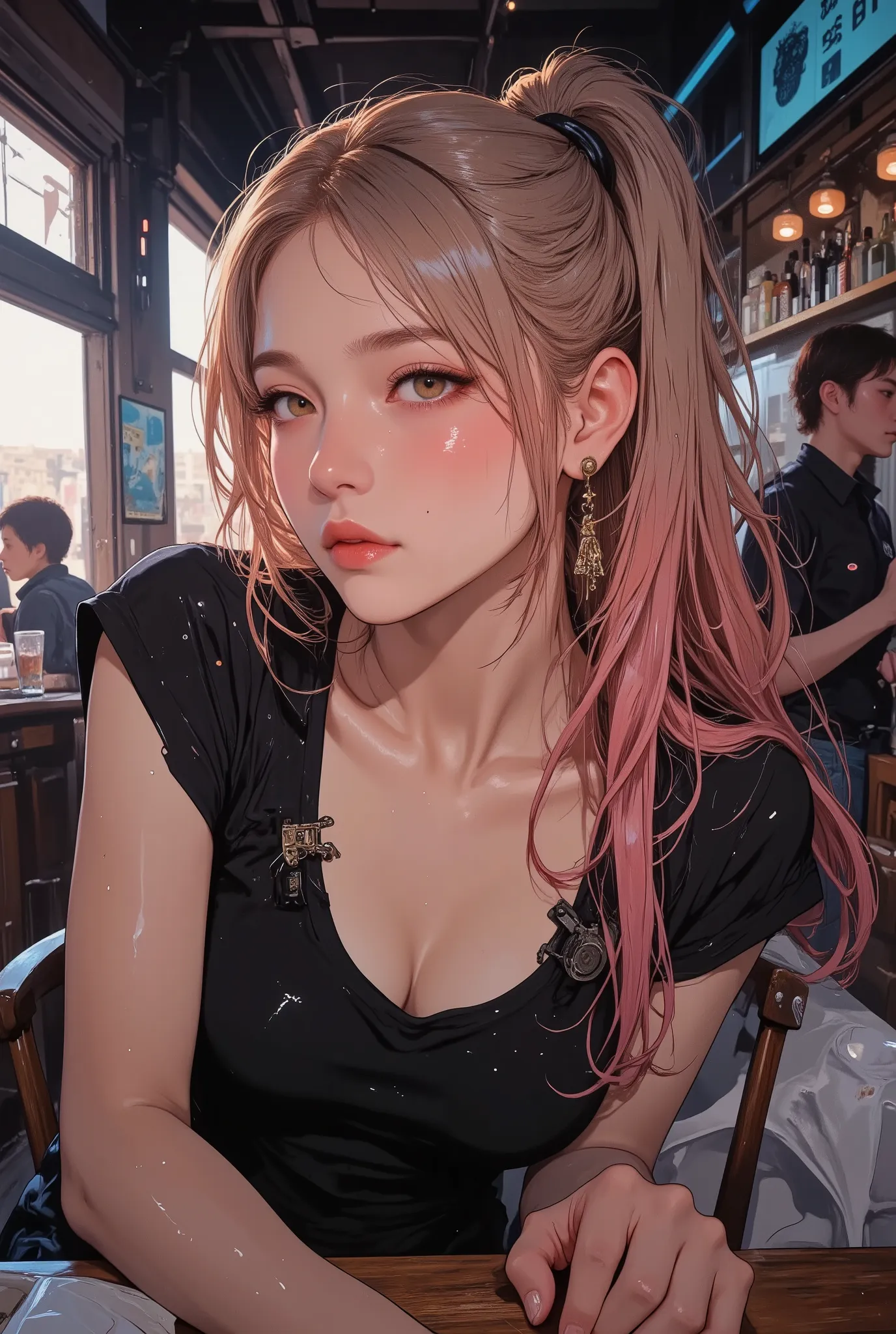 
illustration of A stunningly beautiful girl, 1girl, beautiful mid twenties instagram model, (masterpiece),score_9, score_8_up, score_7_up, highly detailed, best quality, expressive eyes, perfect face, perfect eyes, Highly detailed,best quality, masterpiec...
