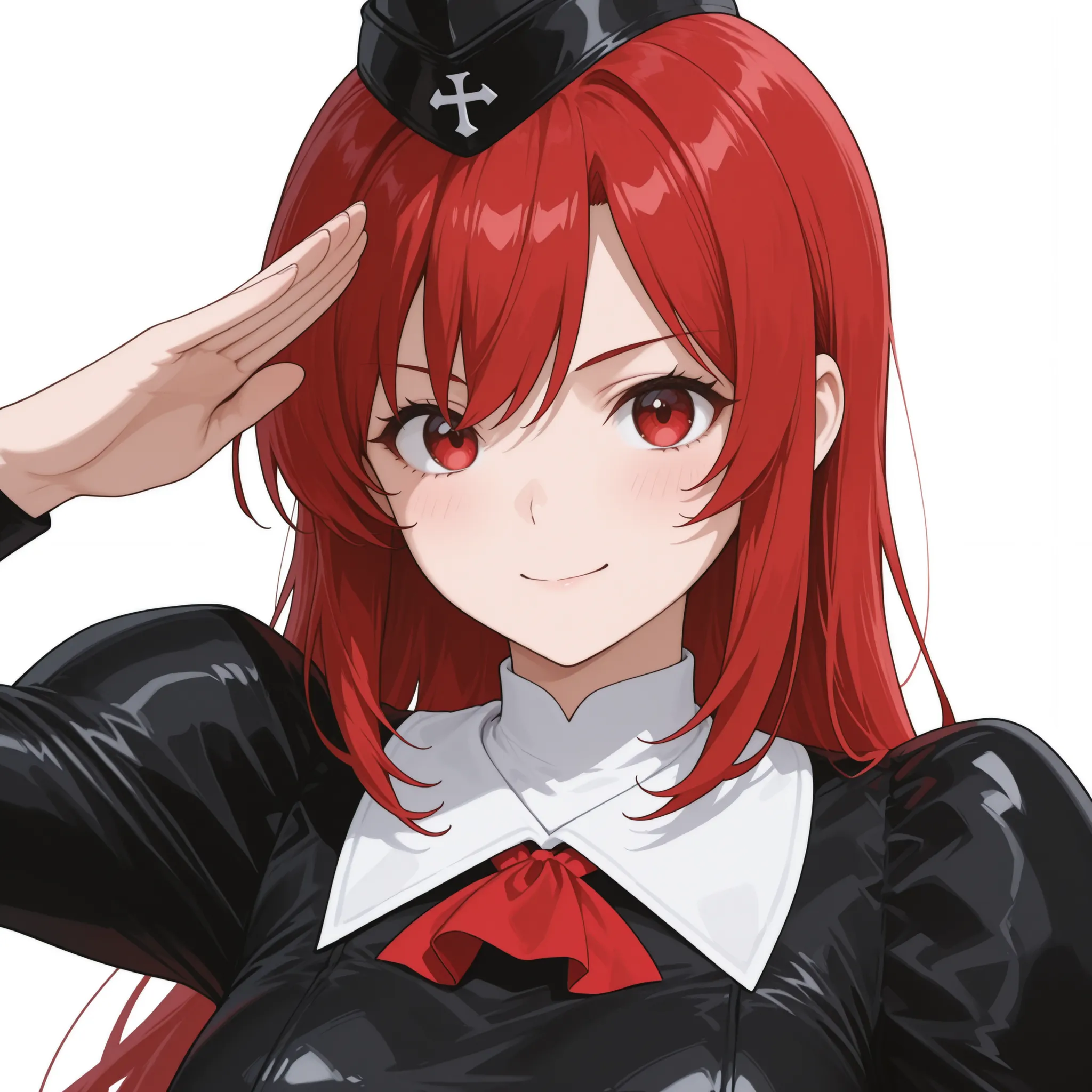 1 girl, Salute