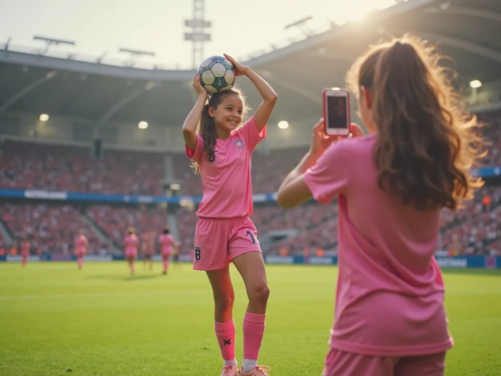 Soccer girl on iphone