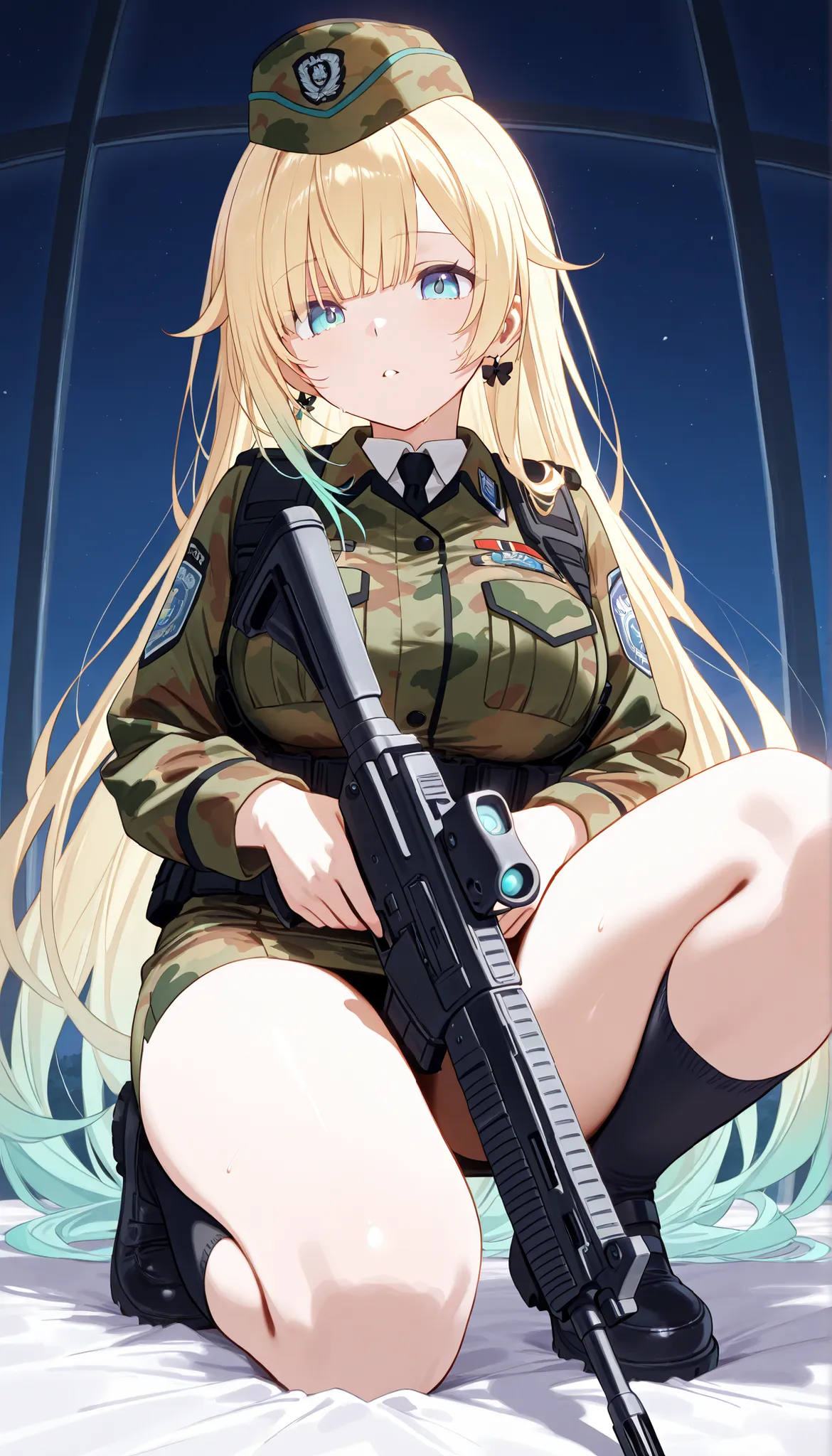 masterpiece, score_9, score_8_up, score_7_up, anime, pinup, Max Masterpiece, full twinkle, perfect face, best quality, high resolution, 1 girl, aizawa ema, 1girl, virtual youtuber, blonde hair, aqua hair, gradient hair, long hair, very long hair, blunt ban...