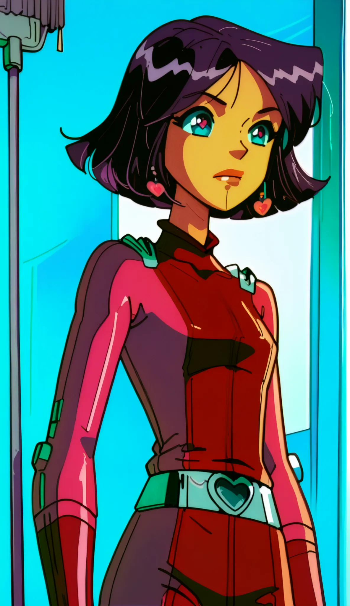 Clover Ewing is a tall, athletic, slender, beautiful and attractive girl with light skin from late 2000s Totally Spies in a live action movie style. voluminous, medium-length bob cut that she calls a "coif bob". It features flared-out sides and back, with ...