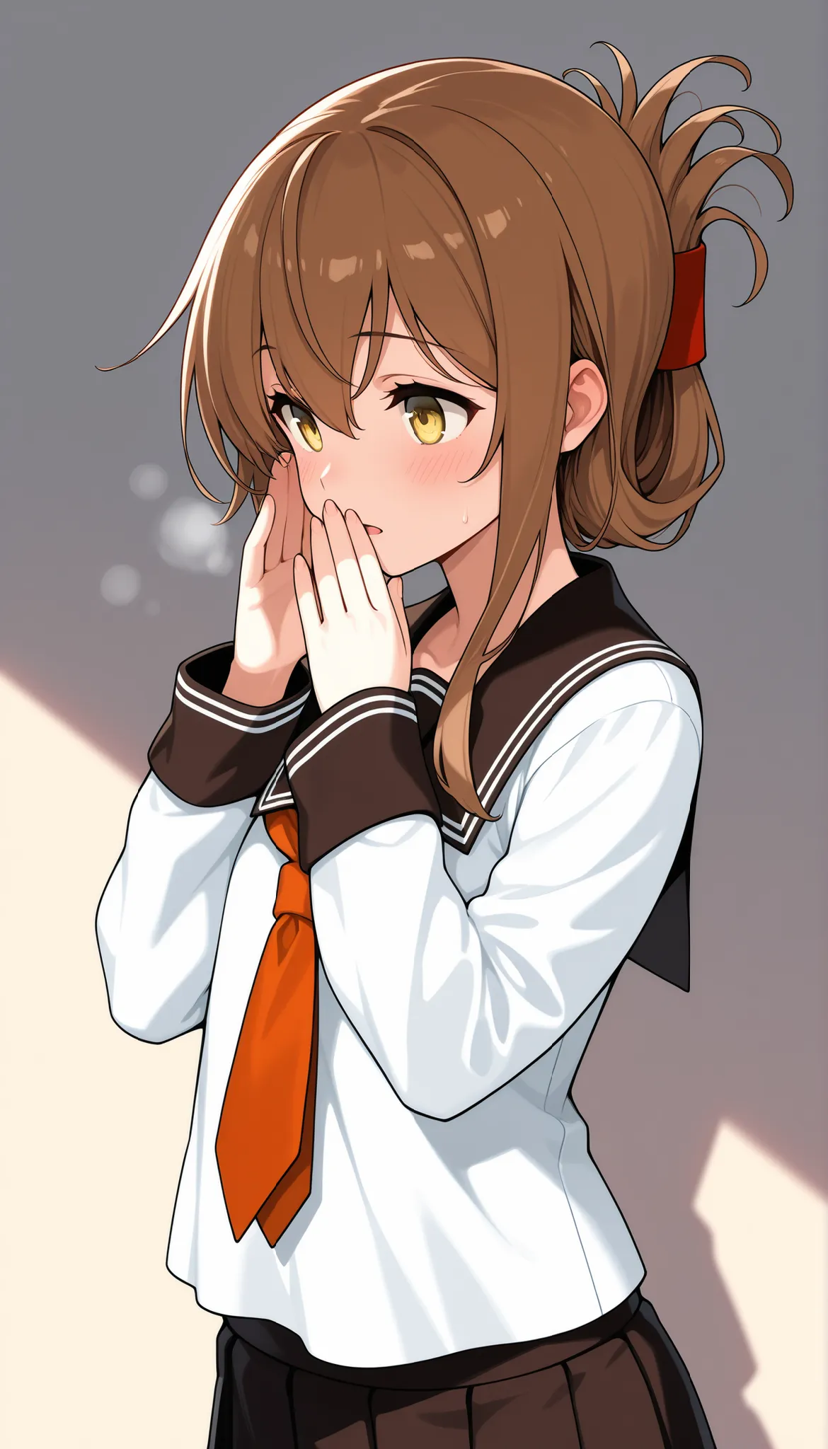 最High Quality，masterpiece，high definition, Extra Numbers ,  Fewer digits , masterpiece,best quality, Super Detail, 最High Quality,High Quality, score_9, score_8, score_7, source_anime, Lightning (KanColle), (Whispering Ears)， Folded Ponytail, 1 girl, solo, ...