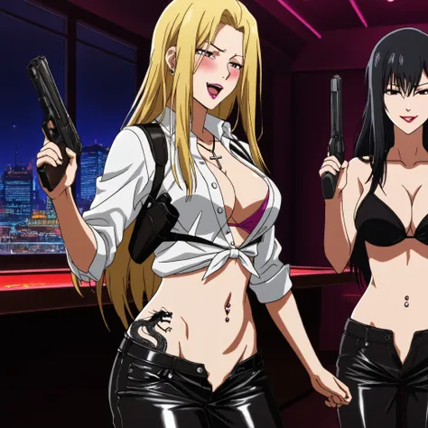 score_9, score_8_up, score_7_up, score_6_up, score_5_up,medium large breast,
Hanebado Style, 2girl, two girls, long hair, ブレザー break masterpiece, best quality, 8k, hyperrealistic, extremely detailed, anatomically accurate, highly detailed skin, ear piercin...