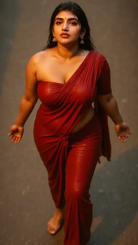 Wet in rain  - Saree version 