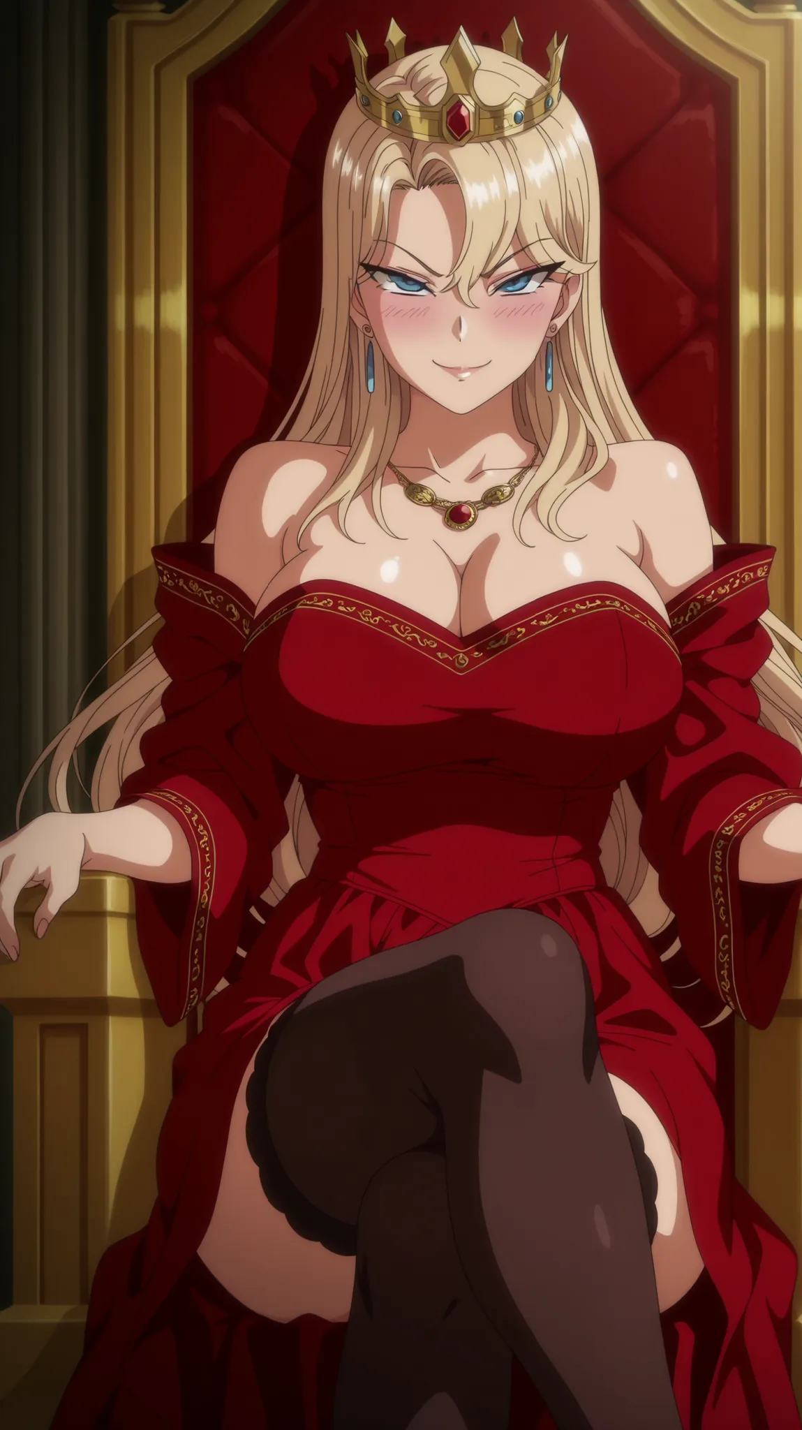 1 girl, amazing quality, blonde hair, blue eyes, masterpiece, best quality, best illustration, anime coloring, anime screenshot, best shading, very aesthetic, realistic wind, anime screenshot, looking at viewer, big breasts, blushing, masterpiece, high qua...