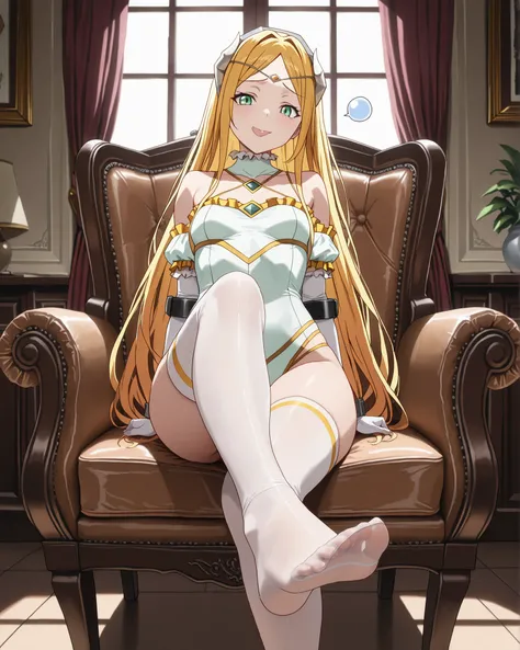  masterpiece, excellent quality, en iyi kalite, is absolutely glamorous, ridiculous results, high resolution, en yeni, Inside, 1girl, (Full length view from head to toe), overlord's Renner Theiere Chardelon Ryle Vaiself sits in a seductive pose as she show...