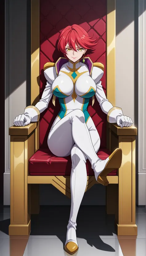 narah_pilotsuit,narah vaughn,1girl,solo,red hair,short hair,breasts ,yellow eyes,gloves,jewelry,earrings,lipstick,large breasts,mature female,MILF, standing , score_9, score_8_up, score_7_up, score_6_up, score_5_up, score_4_up , narah_pilotsuit,narah vaugh...