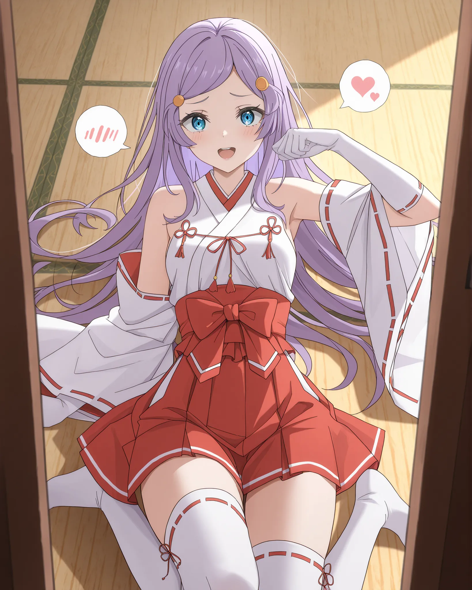 masterpiece, excellent quality, en iyi kalite, is absolutely glamorous, sexy results, high resolution, en yeni, Inside, 1girl, (Full length view from head to toe), Re:Anastasia Hoshin from Zero, Purple Hair color, blue eyes, , small breasts, lies in a sed...