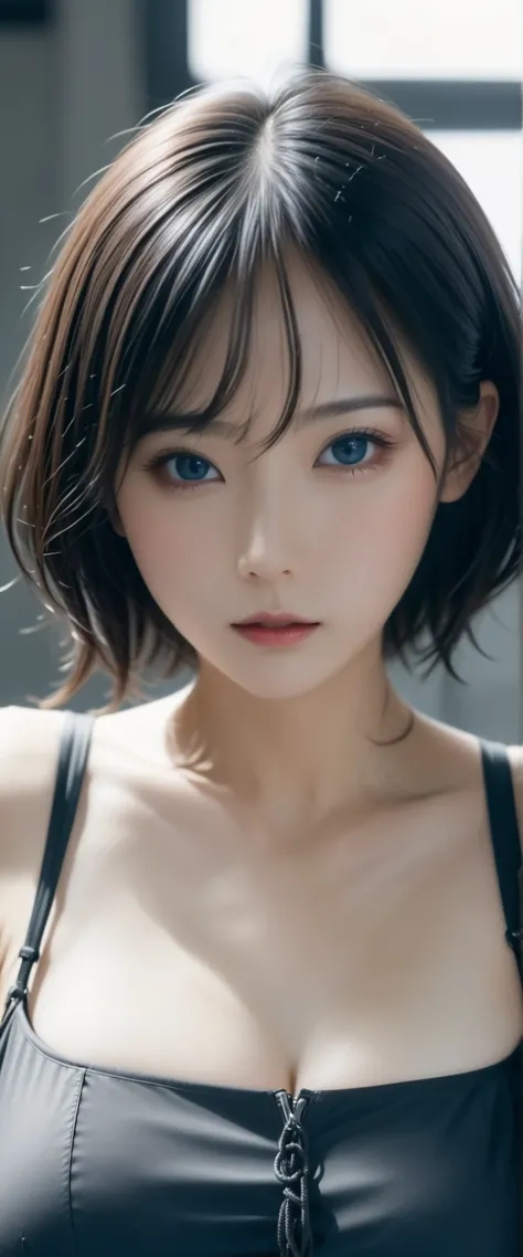 8k, Ultra High Definition, Highest Quality, masterpiece, 三分割法によるpictures,surreal, pictures, 1 , (:1.3), cute, cute顔, 細部までbeautiful eyes on my stomach, 細かくdetailsに,masterpiece,one girl with arms:1.2,Japanese woman,nurse,upper body,Glaring,black hair, long l...