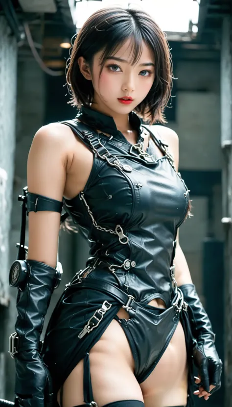 8k, Ultra High Definition, Highest Quality, masterpiece, 三分割法によるpictures,surreal, pictures, 1 , (:1.3), cute, cute顔, 細部までbeautiful eyes on my stomach, 細かくdetailsに,masterpiece,one girl with arms:1.2,Japanese woman,nurse,upper body,Glaring,black hair, long l...
