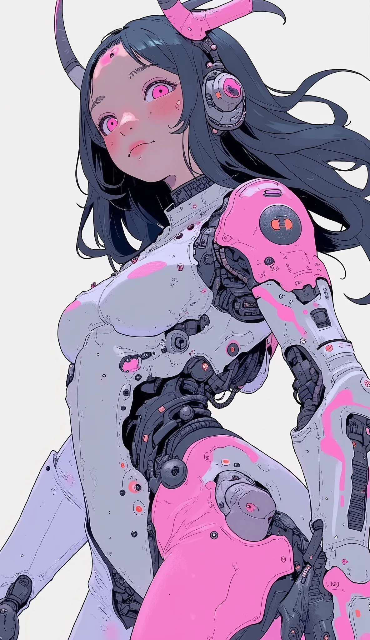 cartoon picture of a woman in a pink and white suit, GAINAX anime style, pink streamline armor, anime manga robot!! anime girl, Full-body robot!! Cat girl, mecha girl wearing cyber armor, anime girl of the future, Human-shaped Pink Female Squid Girl, Shin...