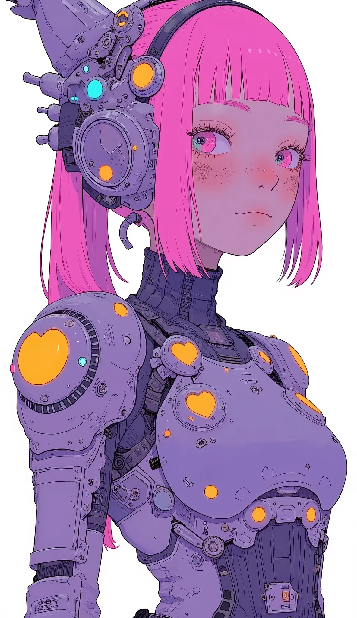未来的な装飾が施された人物に焦点を当てた画像teeth、expresses a vibrant and bold visual style, adds. A design that highlights impressive hot pink, is decorated with、The vibrant appeal of the costume It gives off a charm. 鎧のようなコスチュームteeth、It is designed to aesthetically blend stre...
