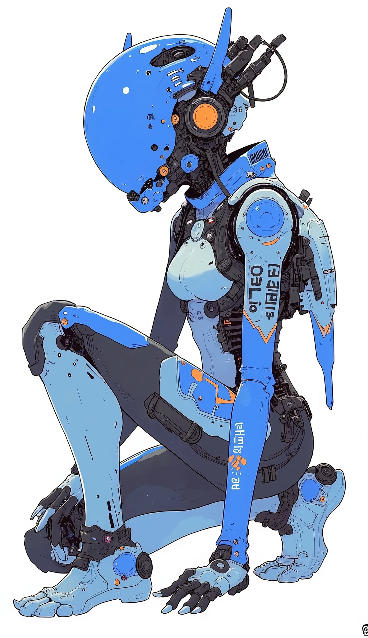 form-fit suits suggest the impact of technology and aerodynamics. The costume design is impressive, It makes use of the bright shades of blue and white, text with bold black accents. This sophisticated , ヘルメットのデザインfor角張ったラインとAが取り入れられています複雑な構造, is reminisce...