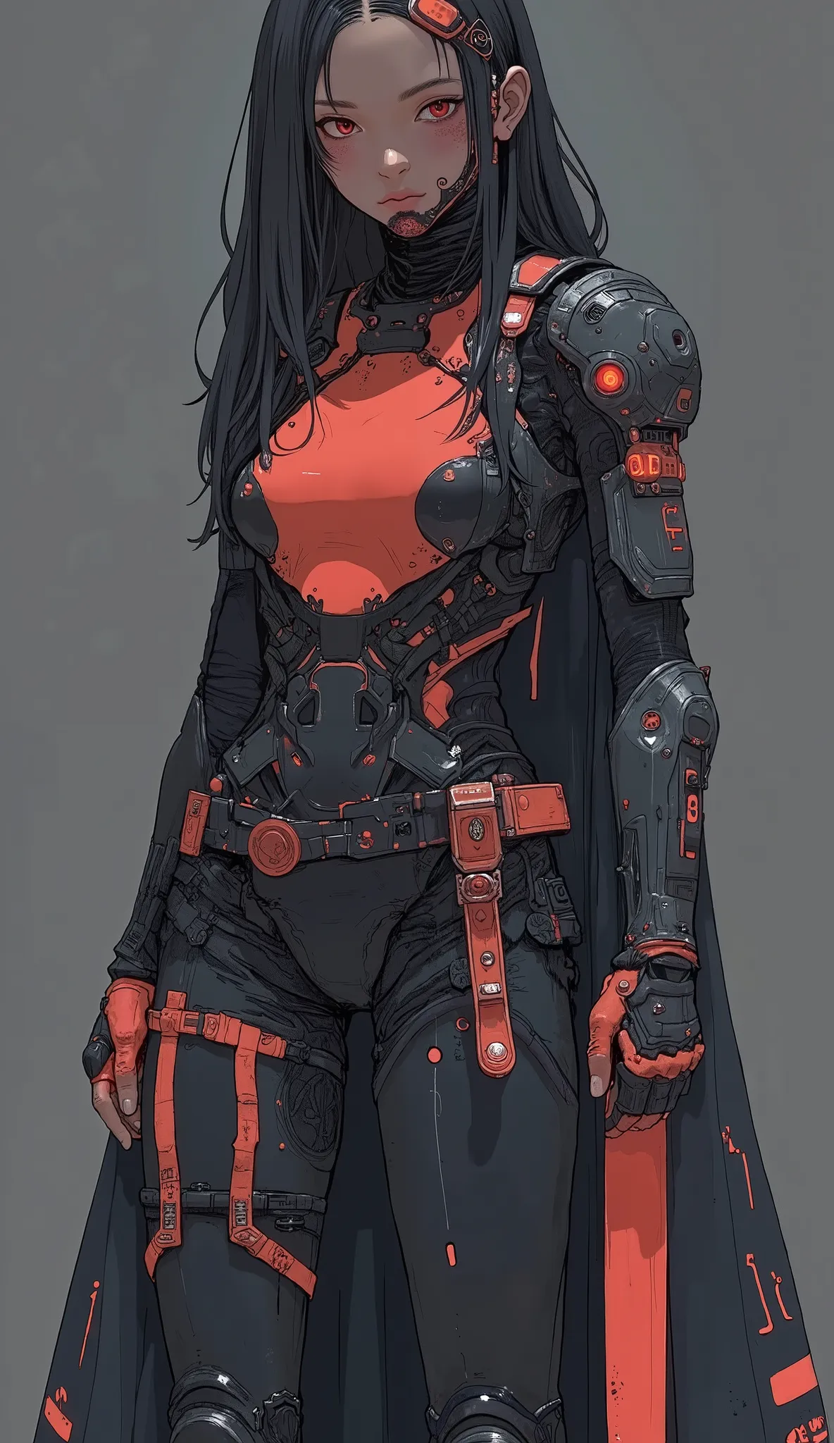 woman wearing red and black clothes and carrying a gun, Portrait of a Girl in Ninja Gaiden , Woman Wearing Red Armor, Katana Zero Video Game Characters, sakimi, portrait of a modern day Darna in costume , Mortal Kombat characters , Battle Fighting Game ...