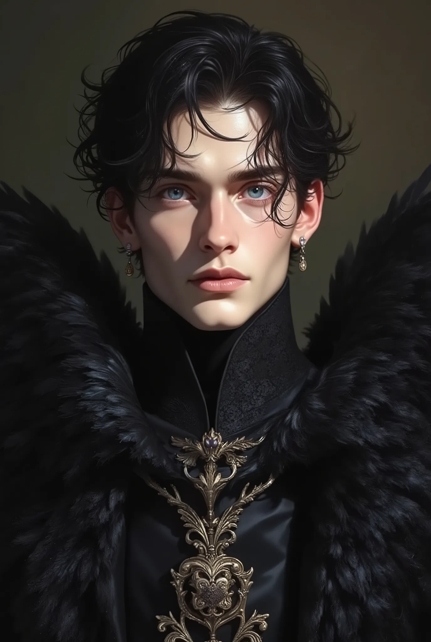 Character Style Keywords:
Dark angel
Elegant male model
Black feathered wings
Regal fantasy outfit
Embroidered black suit
Noble demon aesthetic
Royal court fashion
Intense stare
Heroic masculine beauty
Aristocratic warrior
Art Style Keywords:
H...