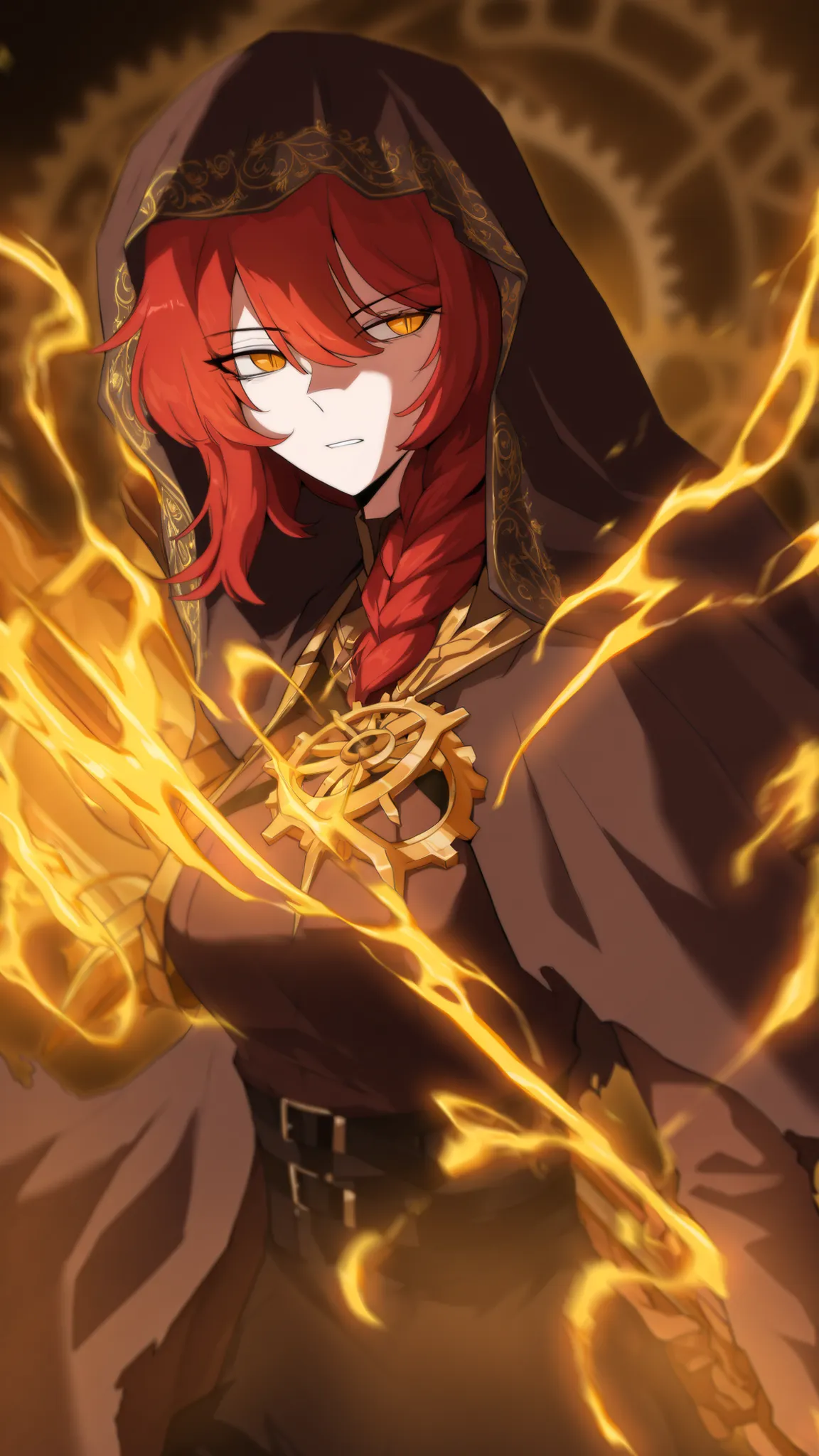by [arknights|(748cmstyle:0.5)], god rays, cinematic shot, dramatic lighting, adult, masterpiece, best quality, amazing quality, very aesthetic, high resolution, ultra-detailed, absurdres, manwha, Solo Max Level Newbie, Webtoon,
1girl, solo, alone,(dynamic...