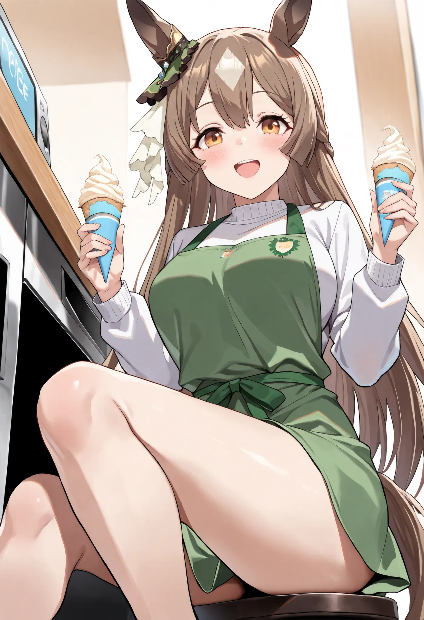 (masterpiece, best quality, perfect face:1.4), wide angle, satono diamond \(umamusume\), 1girl, horse ears, ear ornament, horse tail, tail on the lower back, proportional body, proportional, beautiful hair, beautiful face, beautiful detailed eyes, beautifu...