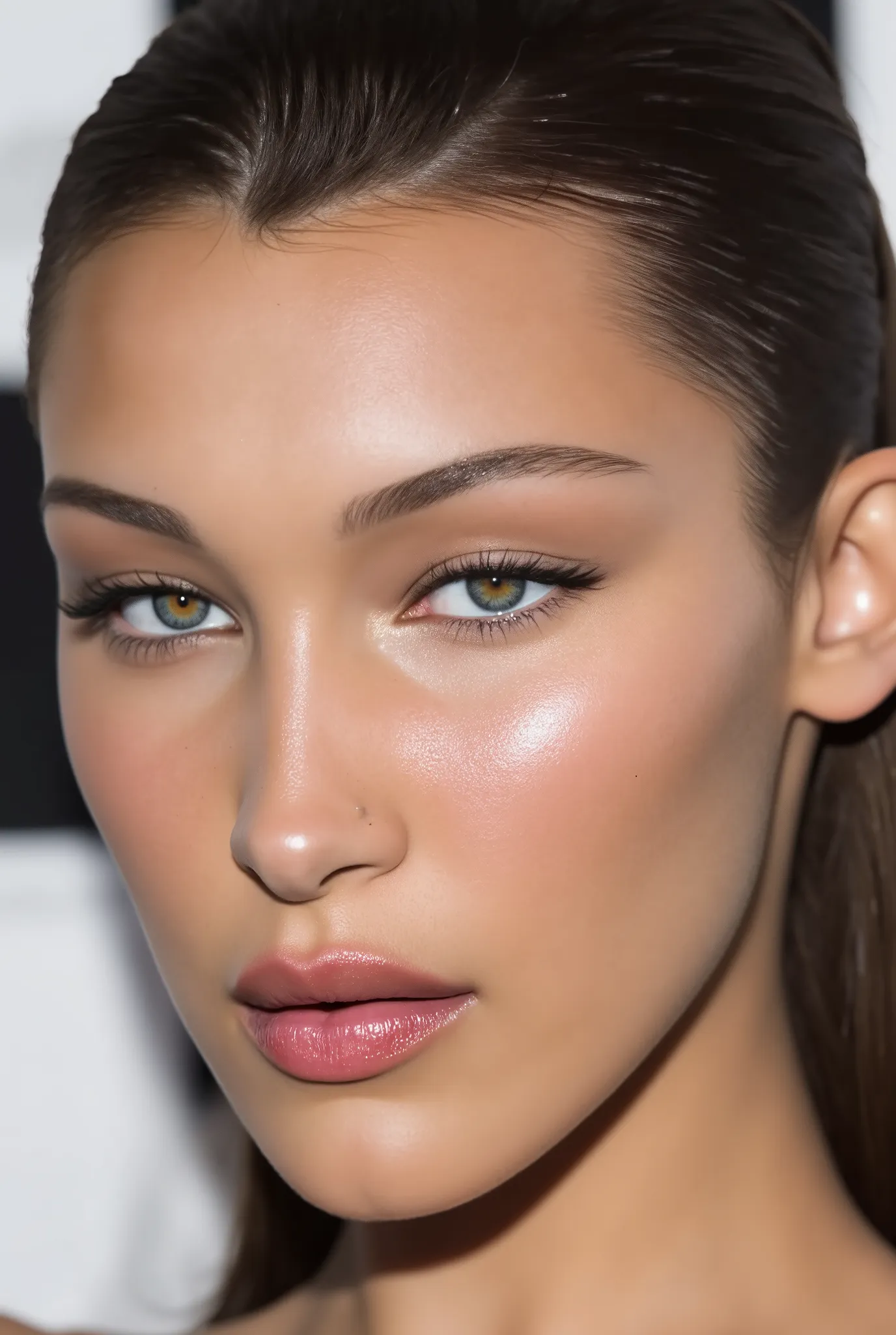 Bella Hadid's face mixed with Madison beer 
