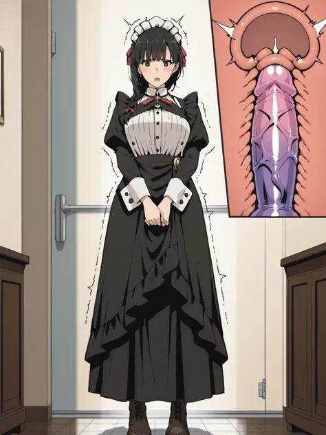 Yokotani Yuki of the anime Kimi wa Meido-sama 、cool women、 The skin and private parts are hidden, making it erotic 、X-rays of the vaginal wall, uterus, and vaginal dildos can be seen penetrating the area around the abdomen、Can be seen through X-rays、Dildos...