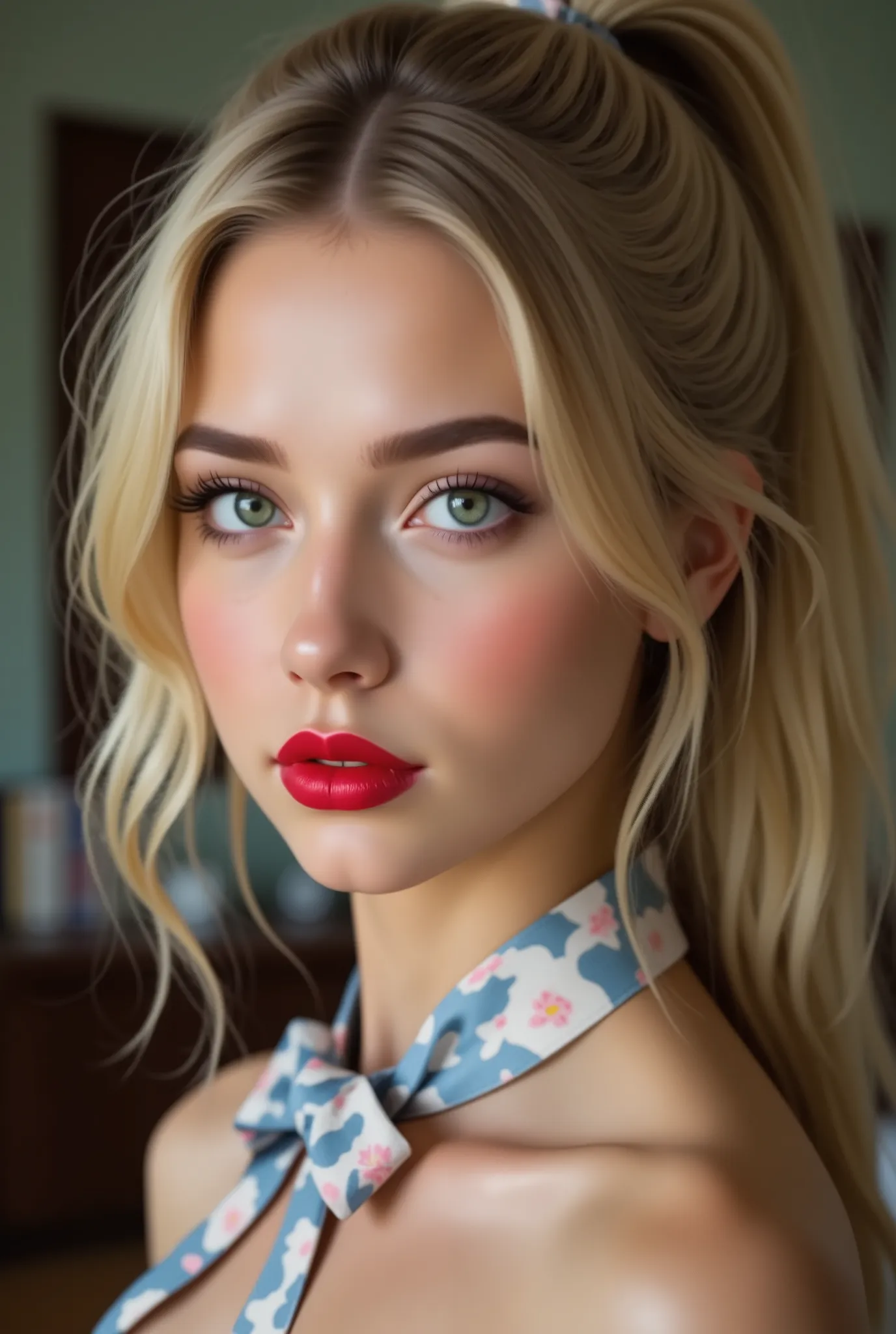 (((masterpiece, highest quality, highest image quality, high resolution, Raw photo, 8K)), ((extremely detailed CG unified 8k wallpaper)), “full body portrait”, long dress with bow strap and Marias video game, (GTA5), Gran The Auto, , ponytail hair, (black ...