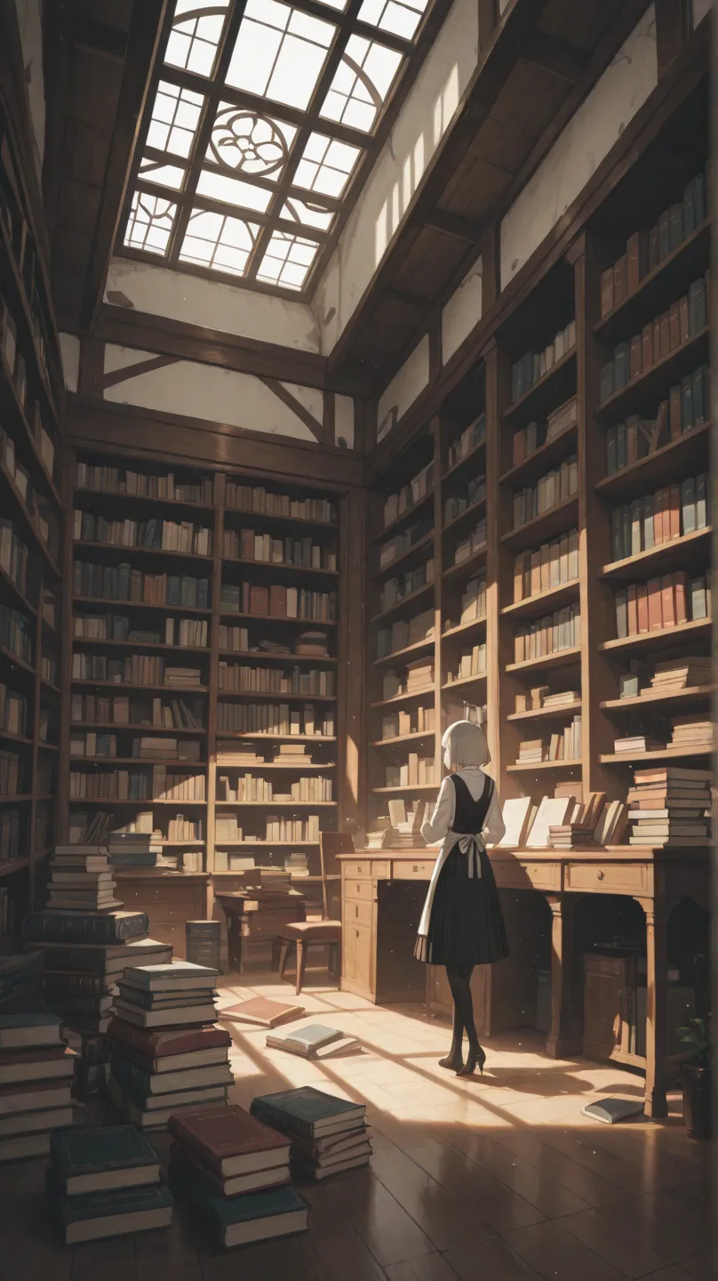 a room with many books