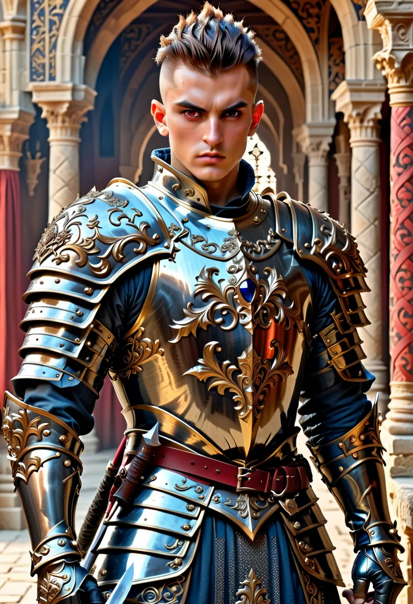 (Surrealism, retina, accurate, anatomically correct, masterpiece, super detail, best quality, 8k, super detail, extremely precise in every detail, beautiful detailed glow, beautiful attention to detail, beautiful detailed eyes), a young male soldier is sta...