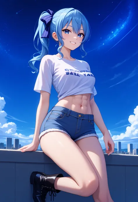 masterpiece, best quality, integrated scenery, integrated background, extremely delicate and beautiful, meticulous details, good composition, , cute face, perfect face, perfect hands,(8k、Best image quality、highest quality)、Detailed face、 1teen_girl、Blue Ha...