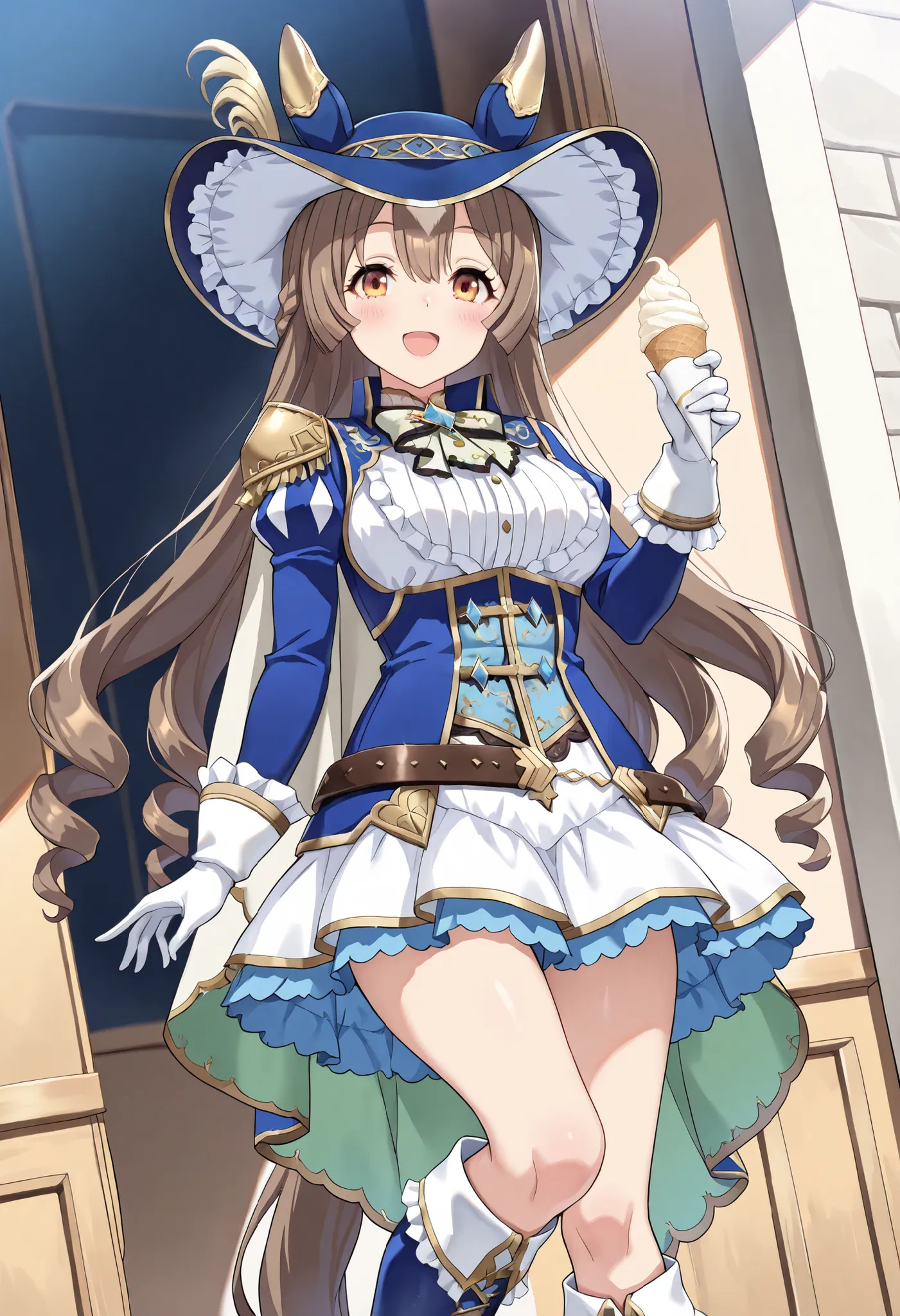 (masterpiece, best quality, perfect face:1.4), wide angle, satono diamond \(umamusume\), 1girl, horse ears, ear ornament, horse tail, tail on the lower back, proportional body, proportional, beautiful hair, beautiful face, beautiful detailed eyes, beautifu...