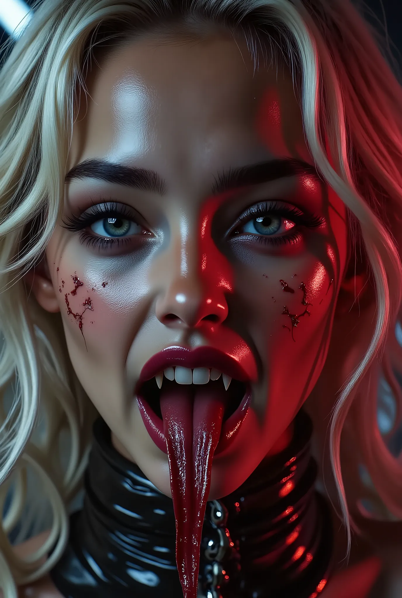 close up of face、(ultra-detailed)、Ultra-realistic movie master pie with ultra-detailed primetime portraits, 最high quality, 8K, table top, Ultra HD, 1 girl 22 years old、fashion supermodel, blonde curly hair、最high quality, high quality, High resolution、((a ...