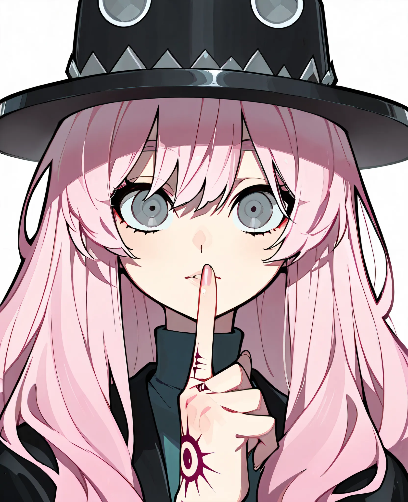 female character
gray eyes、dark eyed  、light pink hair、、Finger Tattoos、accessory、Pose、casket hat