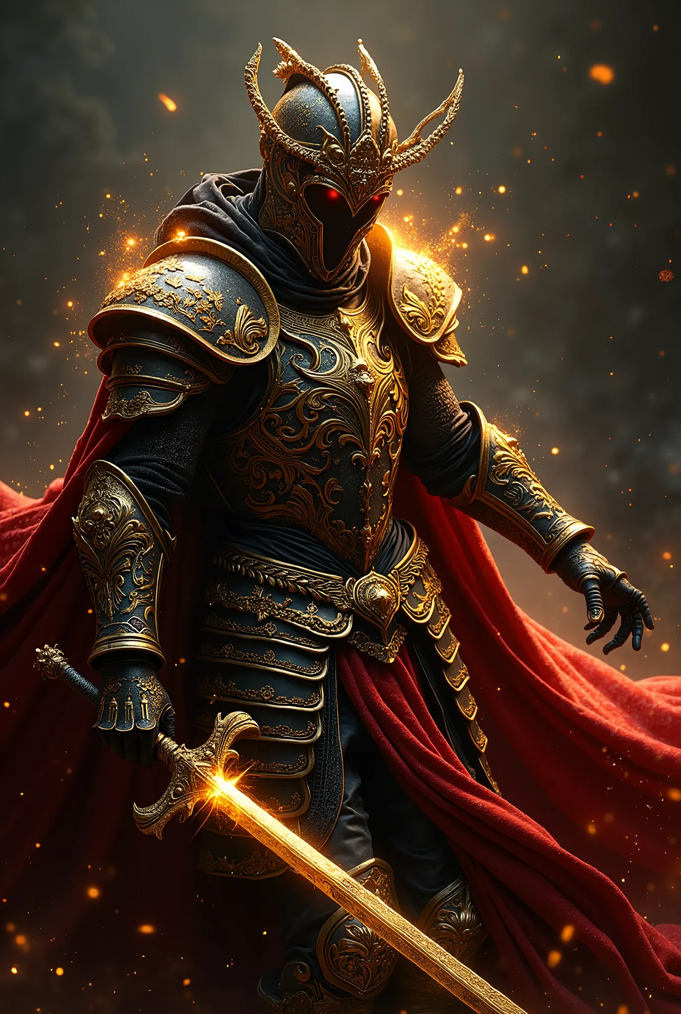 2. **lights, BAROQUE duelist**
* **STYLE INCARNATION:** baroque (drama, high-contrast light/shadow, movement, ornate detail, emotion ).
* **description:** Этот воин воплощает в себе dramaтическое действие. He wears an ornate, the swirling ...
