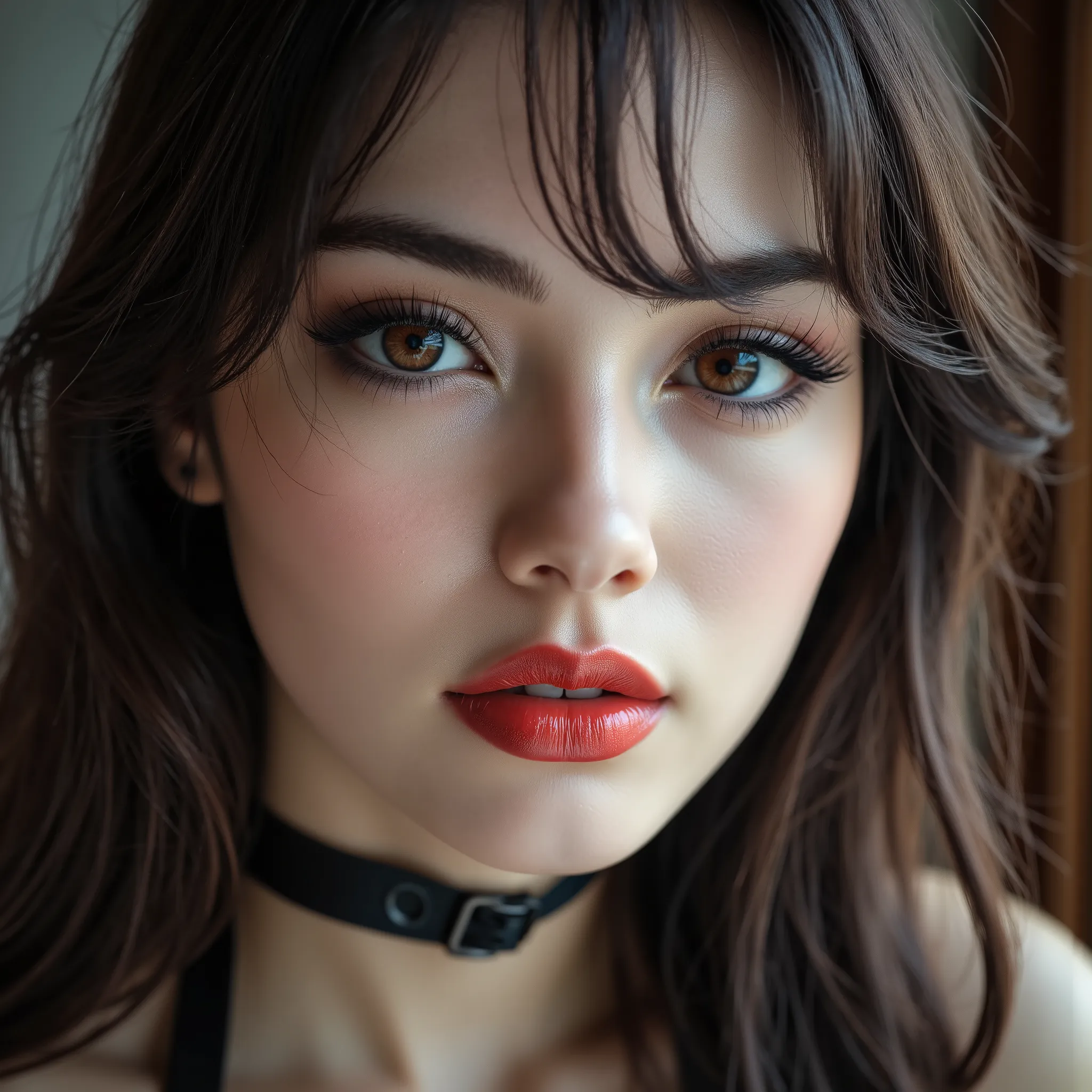 Realistic (photorealistic Realism), (high resolution), ((intricately detailed digital art)), professional photography, (portrait) a cute 1 Female, European, (ultra realistic texture details: velvety skin, hair),((sharp focus, no blurr eyes, high resolution...