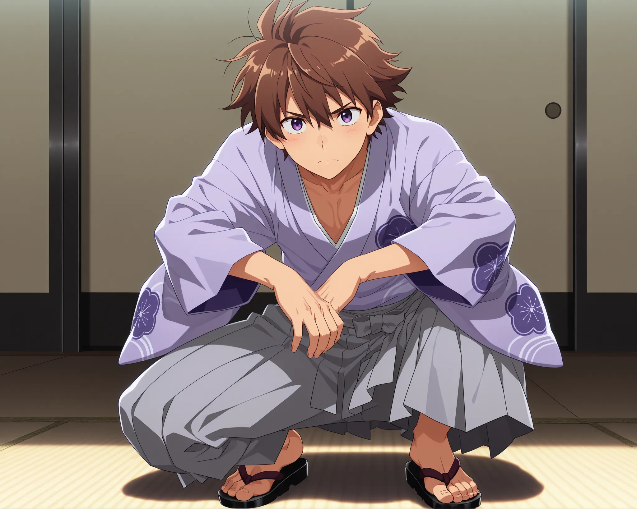 ((masterpiece)), ((best quality)), ((ultra-detailed)), score_9_up, score_8_up, score_7_up, HD, top quality, best quality, High-quality illustrations, anime screencap, perfect anatomy, solo, 1boy, 1male, male anime character, anime boy, Takeru Taiga, brown ...