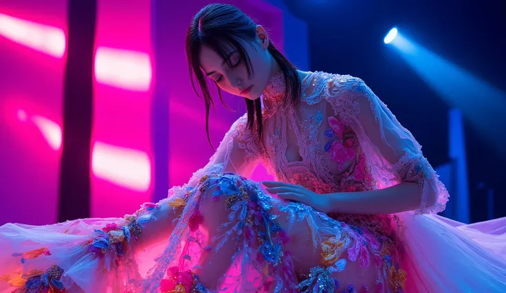 8k, masterpiece, Highest Quality,realistic pictures, 若いfemale, Elegance,masterpiece、 oblique angle  ,"Make an Artistic Ghost Dress ,colorful, cinematic photoshoot,(masterpiece, Highest Quality: 1.2), (realistic, Photorealistic: 1.4), high definition,  RAW ...