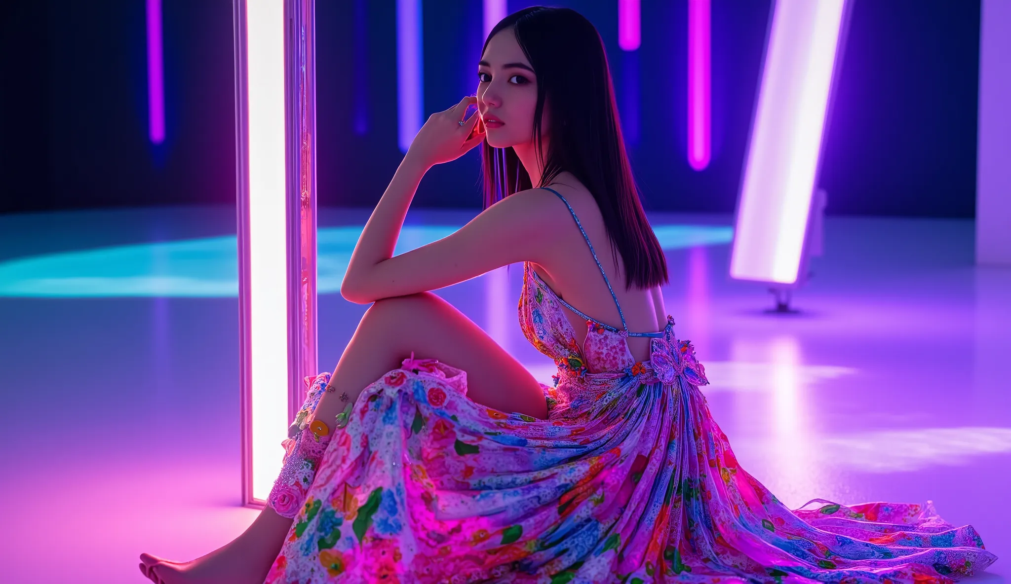 8k, masterpiece, Highest Quality,realistic pictures, 若いfemale, Elegance,masterpiece、 oblique angle  ,"Make an Artistic Ghost Dress ,colorful, cinematic photoshoot,(masterpiece, Highest Quality: 1.2), (realistic, Photorealistic: 1.4), high definition,  RAW ...