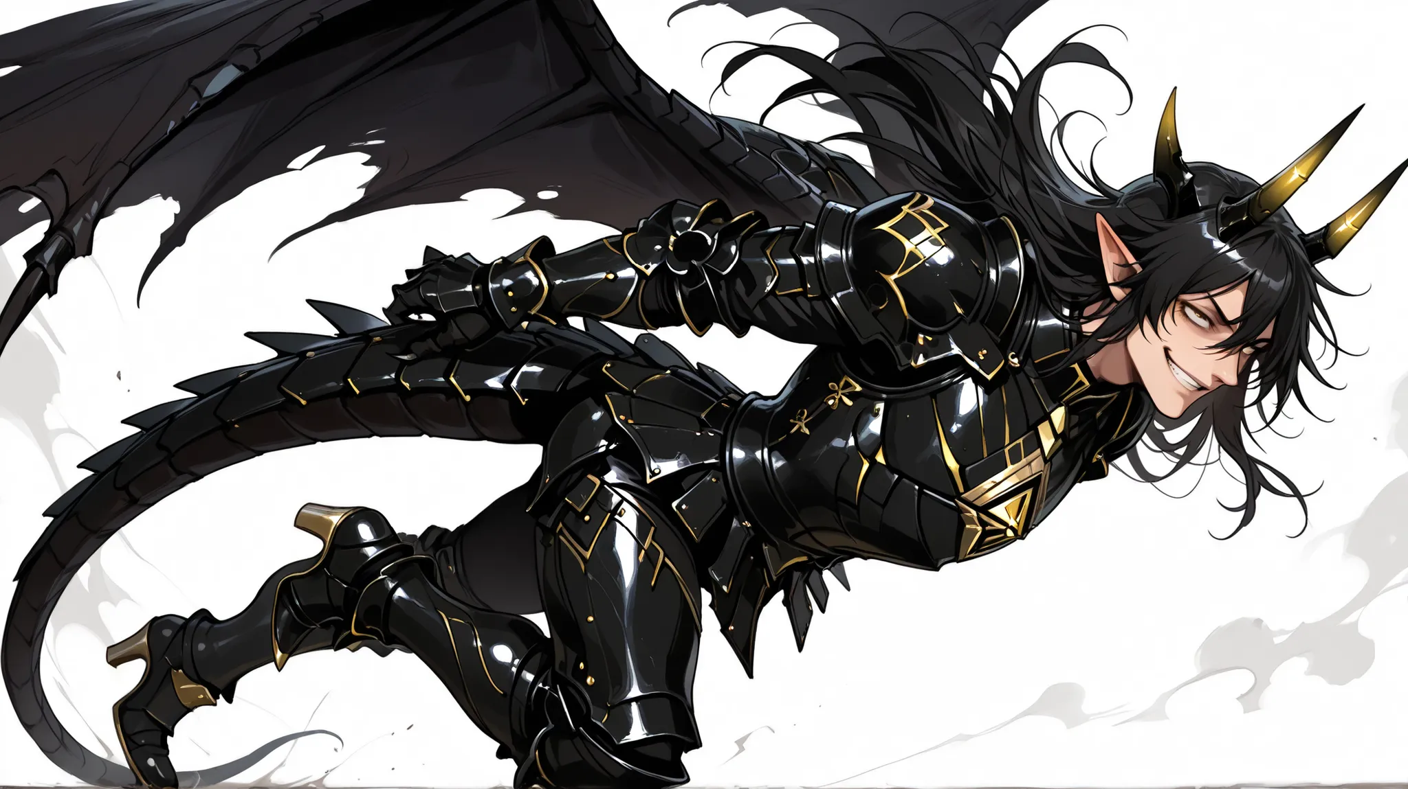 score_9, score_8_up, score_7_up, absurdres, 128K Ultra High Resolution, (masterpiece, best quality: 1. 5), high definition, highres, 8K wallpaper, CG, (((Anime))), (1 male), solo, lean body, (masculine), (floating in the air), weredragon, japanese anime st...