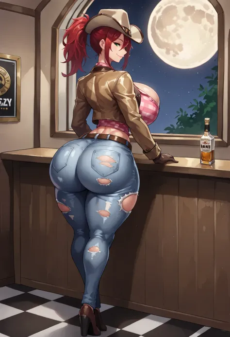 Ross Of Sharon Cassidy Aka Cass,
1girl, solo, red hair, medium hair, sidelocks, ponytail, green eyes, ((huge breasts, huge butt, thick thighs, curvy hips)), ((insane details, insane resolution, insane detailed background, beautiful detailed eyes, beautiful...