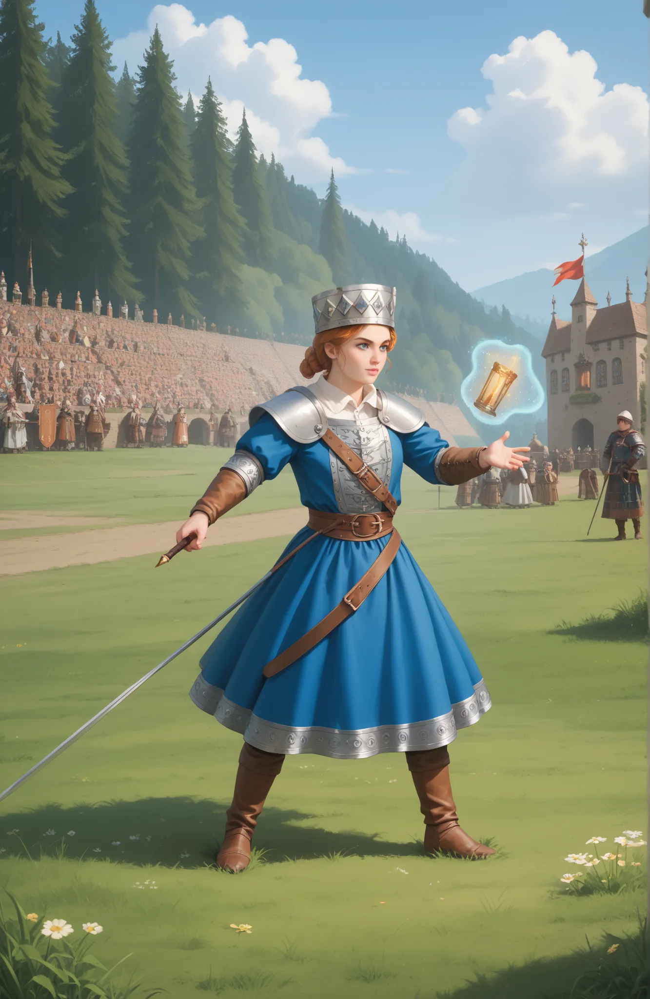 ((masterpiece, best quality, background)), ((((medieval times, battlefield in a wide grassy plain, magic))))