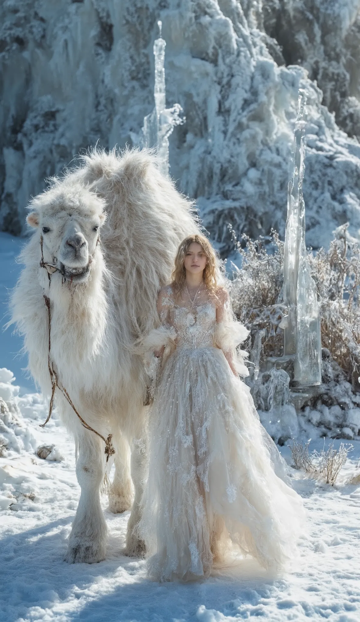*"A surreal and breathtaking scene of the princess of Saturn walking gracefully outside her grand celestial palace. Her face resembles a human but has ethereal features, glowing faintly with a cosmic light, and her mesmerizing eyes reflect the shimmering r...
