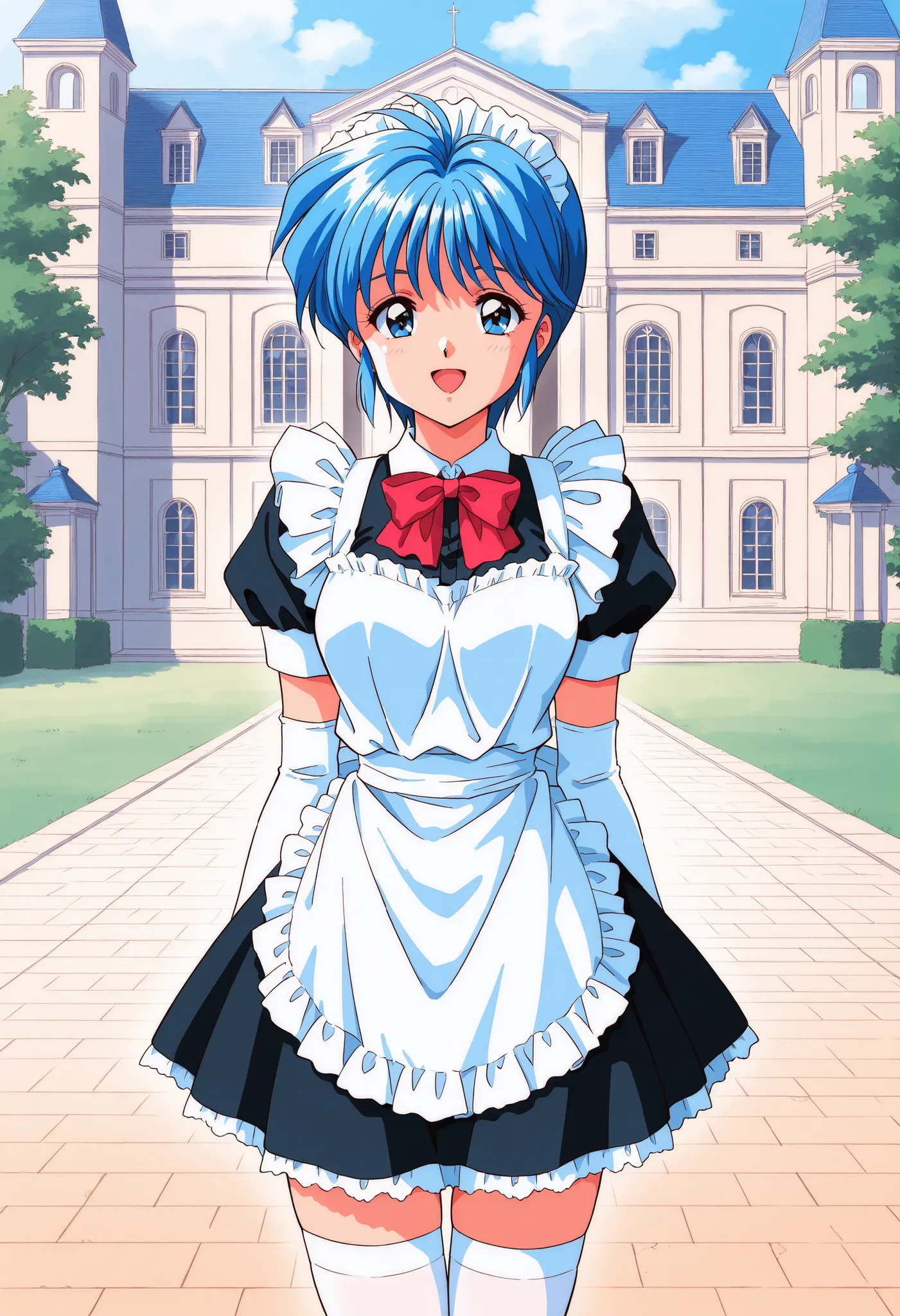 Score_9, score_8_up, score_7_up, source_anime, Nijino_Saki(Tokimeki_Memorial),1girl, solo, blue hair, blue eyes, short hair, bangs, medium breasts, 1990s (style), (best quality), (high quality), {masterpiece}, extremely delicate and beautiful, ultra-detail...