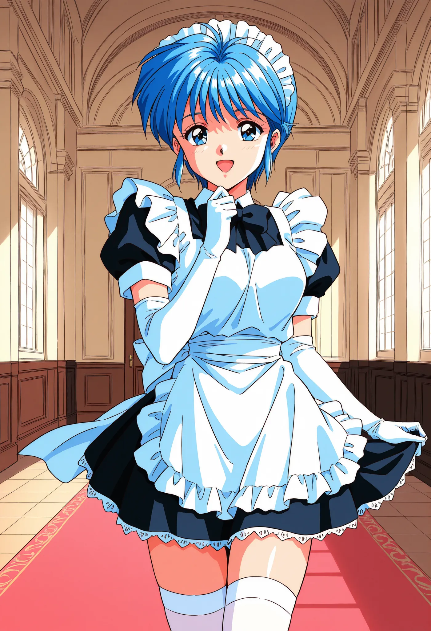 Score_9, score_8_up, score_7_up, source_anime, Nijino_Saki(Tokimeki_Memorial),1girl, solo, blue hair, blue eyes, short hair, bangs, medium breasts, 1990s (style), (best quality), (high quality), {masterpiece}, extremely delicate and beautiful, ultra-detail...