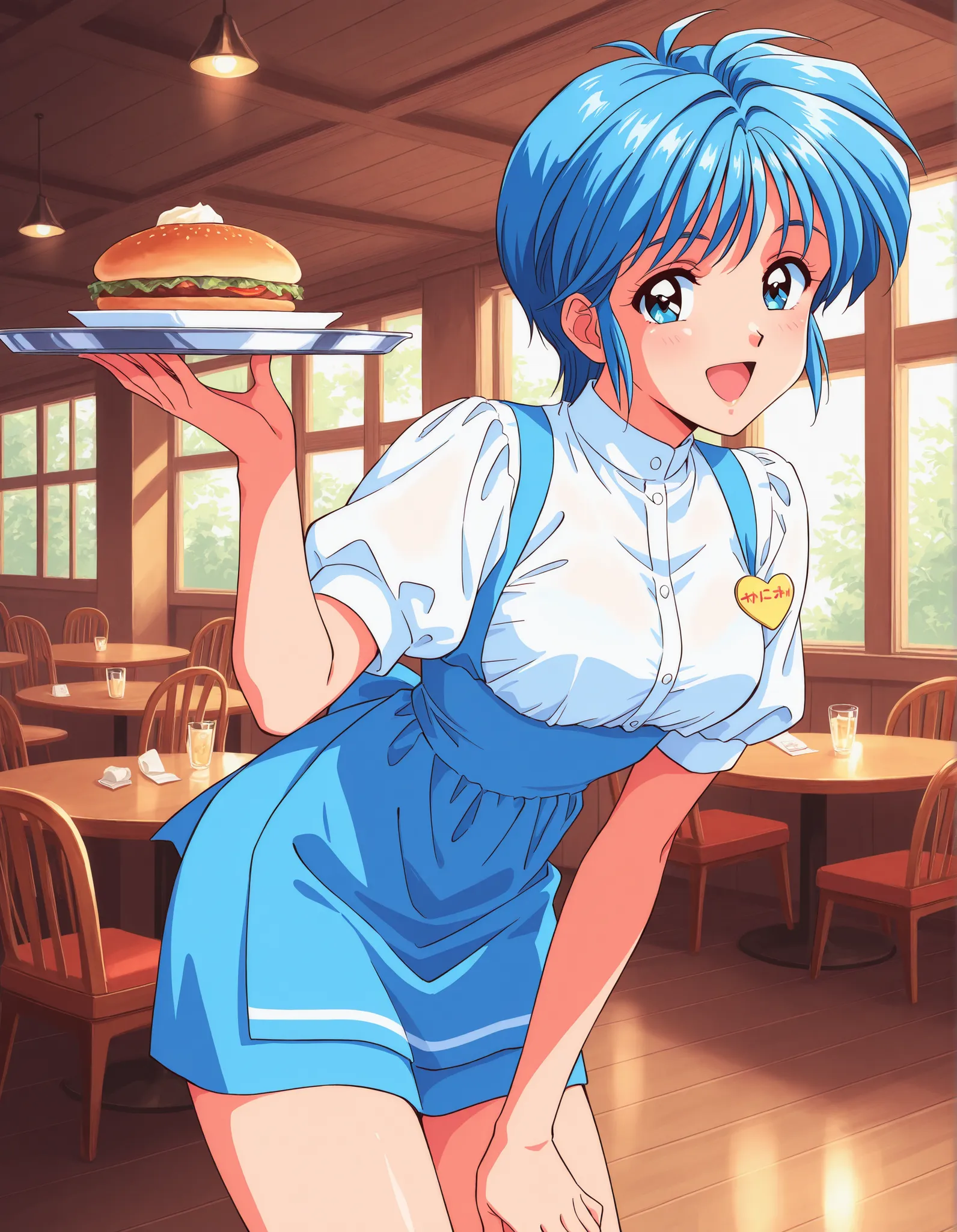 Score_9, score_8_up, score_7_up, source_anime, Nijino_Saki(Tokimeki_Memorial),1girl, solo, blue hair, blue eyes, short hair, bangs, medium breasts, 1990s (style), (best quality), (high quality), {masterpiece}, extremely delicate and beautiful, ultra-detail...