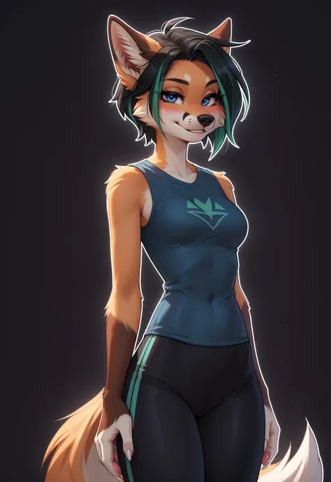 (4K HD Quality), highest quality, masterpiece, score_9_up, score_8_up, score_6_up, anthro, solo, 1girl, anthropomorphic, furry, fox, orange fur, dark blue eyes, white face, black nose, small medium breasts, fox tail, (white claw:1.1), pink pad paws, 

(Sho...