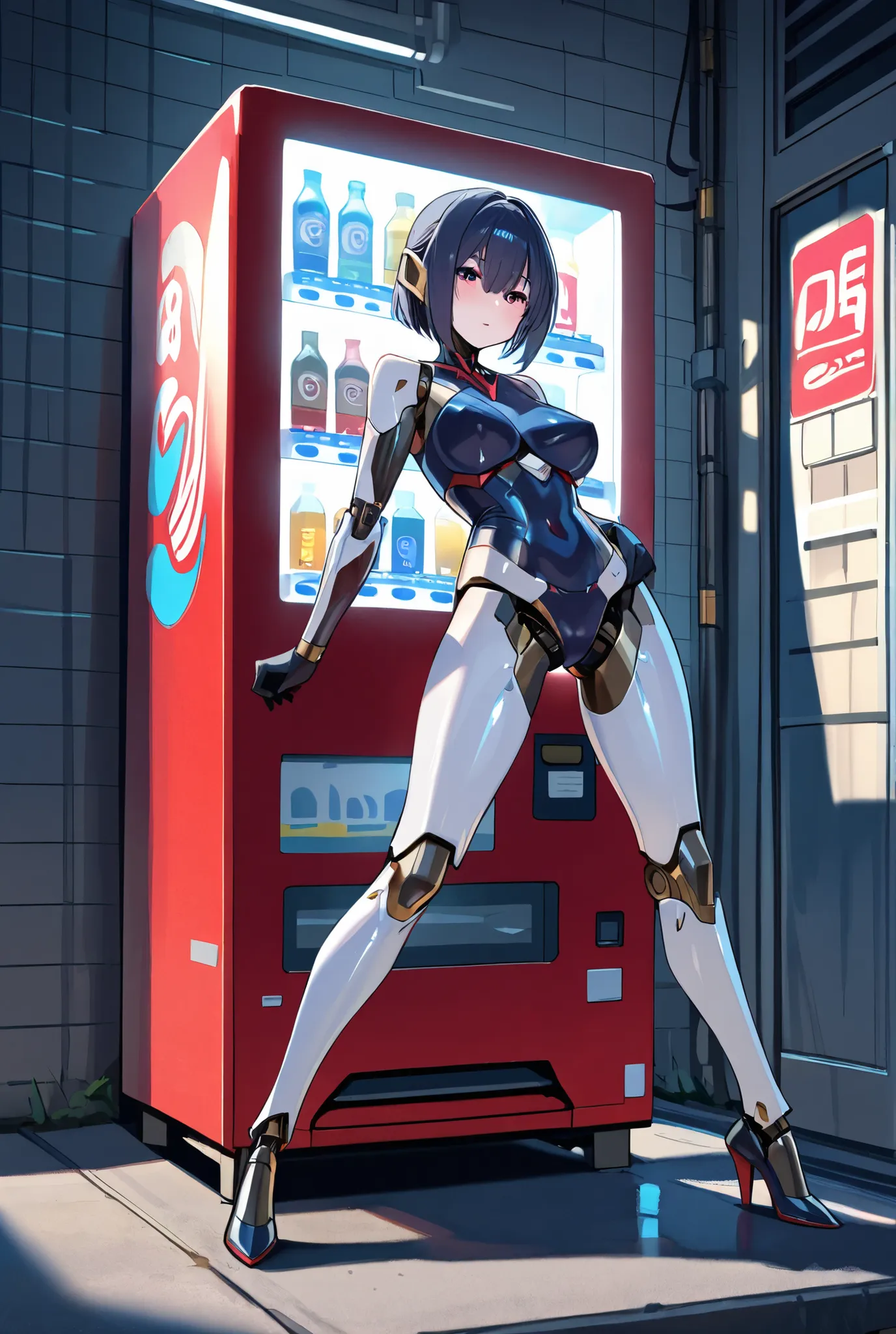 female robot machine body vending machine robot inorganic sexy