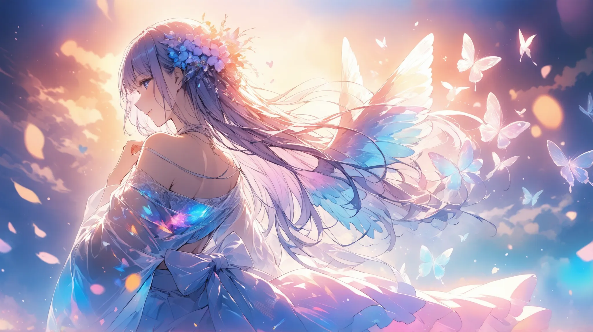 beautiful eyes depicted in detail。Light purple medium hair。ultra high definition, anatomically correct, ultra high definition, Highest Quality, smiling gently。
1 Japanese woman in her mid-twenties。Make a picture with an image called anime style。『I flap m...