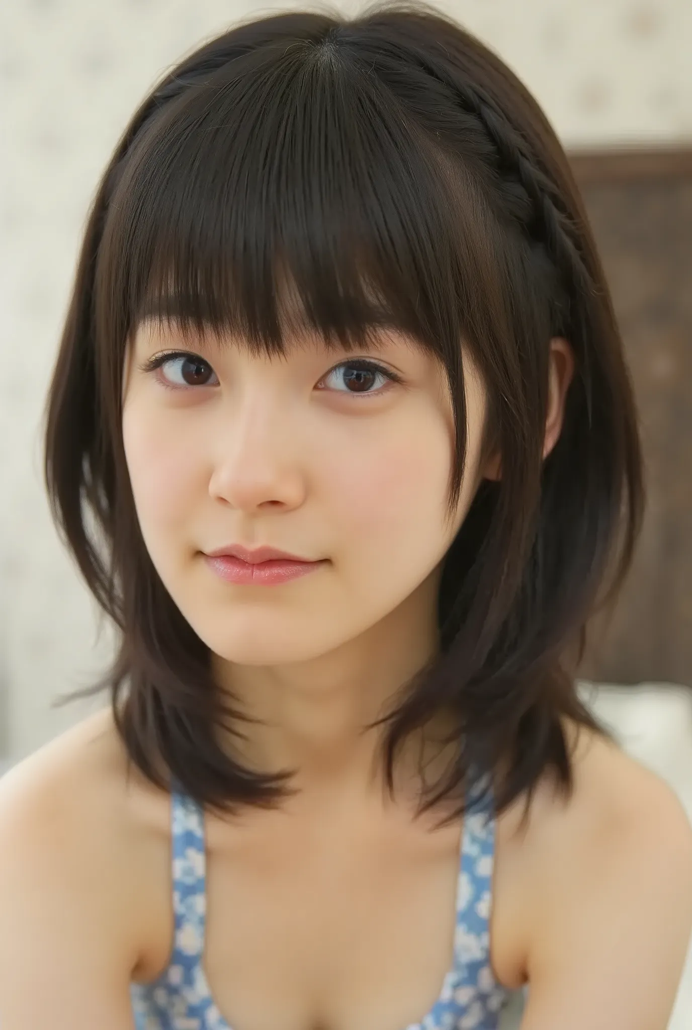 (( Highest Quality,  8k )), ((masterpiece)), ( details),     Japanese  ,1 girl on break day,  petite woman ,   sexy,(  in the bedroom),(((     abnormally large breasts    ,   completely naked,  beautiful breasts, short bob hair))),  black hair  , ((       ...