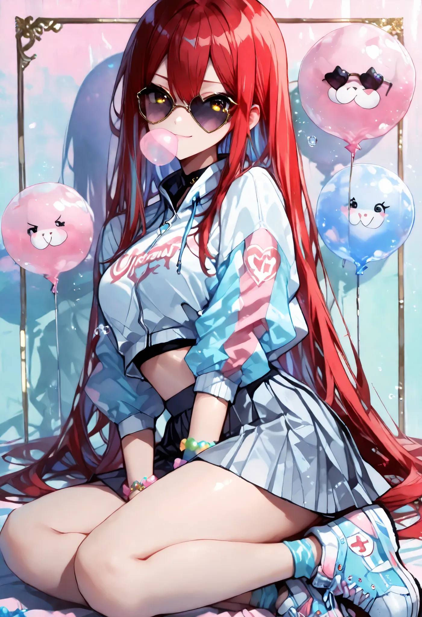 748cmstyle,AddXL,Manhwa artstyle, 1 girl , golden eyes , very long hair , long sidelocks, red hair , petite , very cute , beautiful ,Straight hair, cool, handsome, hair between eyes, sexy, medium breasts , best quality, masterpiece,(masterpiece:1.6), (ultr...