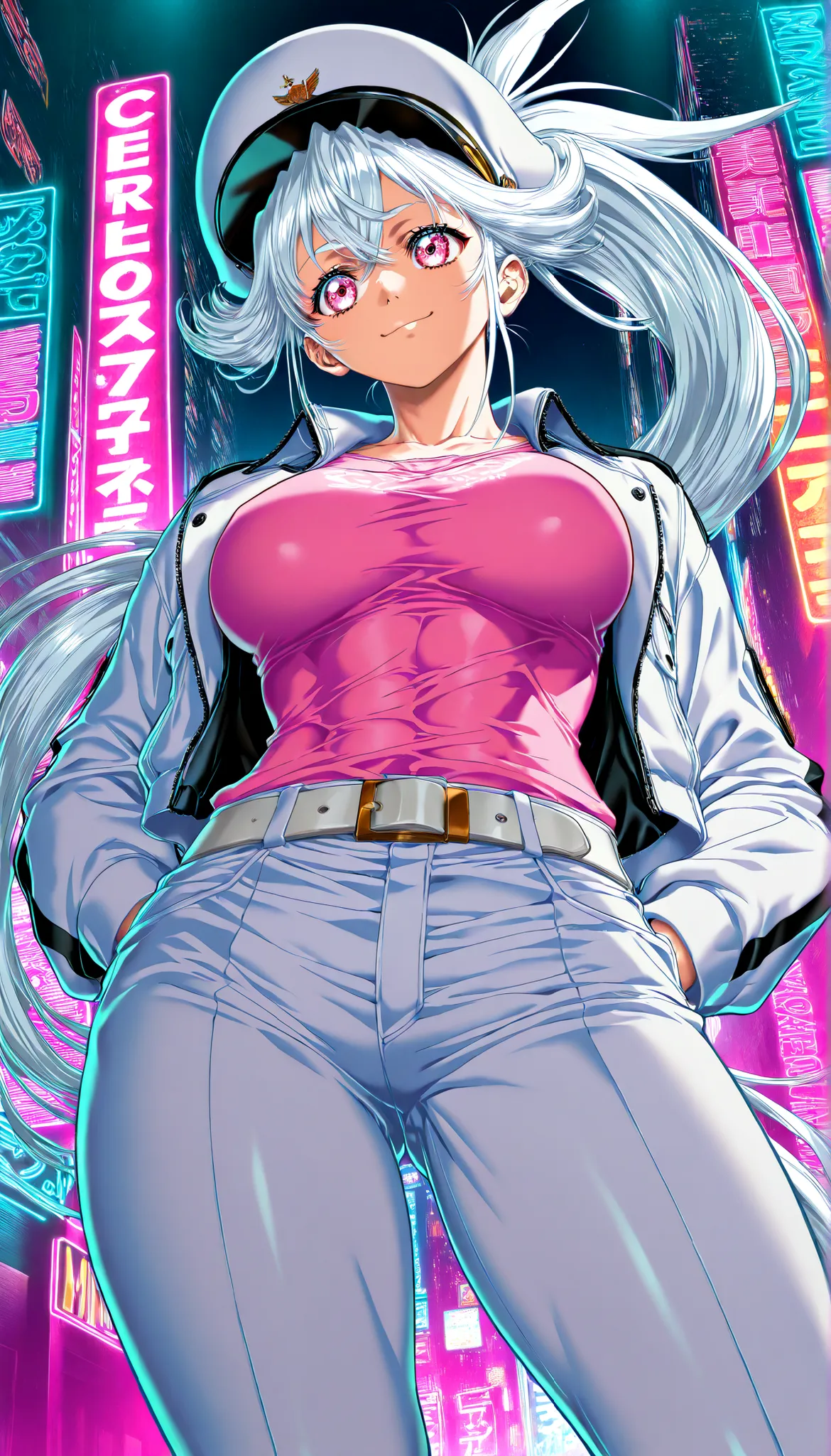 masterpiece, Highest Quality, newest, high definition, 1 girl, Yokota Mamoru style,Line of Motion,very straight nose, slim,Narrow Face,perfect nose,stare at the viewers,charming smile、(face up:1.core_9, score_8, score_7, score_6, source _ an...